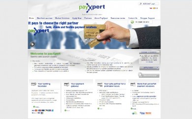 Payxpert, ejemplo de web bajo Anternet