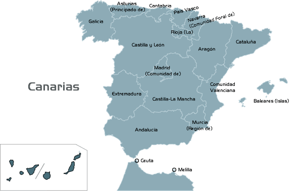 Mapa de España con Canarias mal puesta